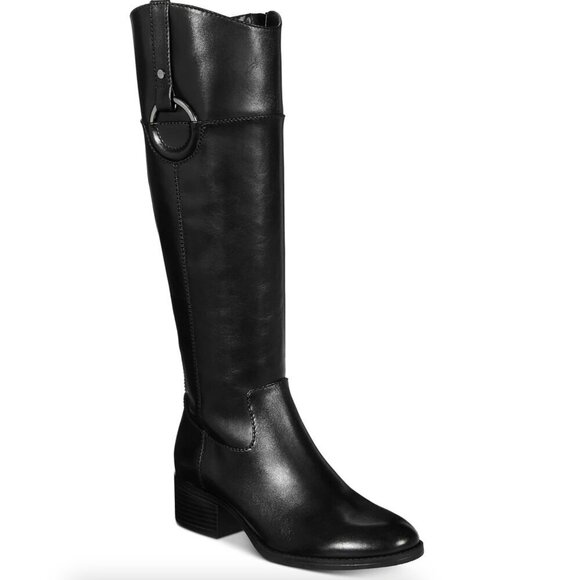 Alfani Women Bexleyy Mid Calf Ridding Boots, Black (Genuine Leather) - Picture 8 of 8
